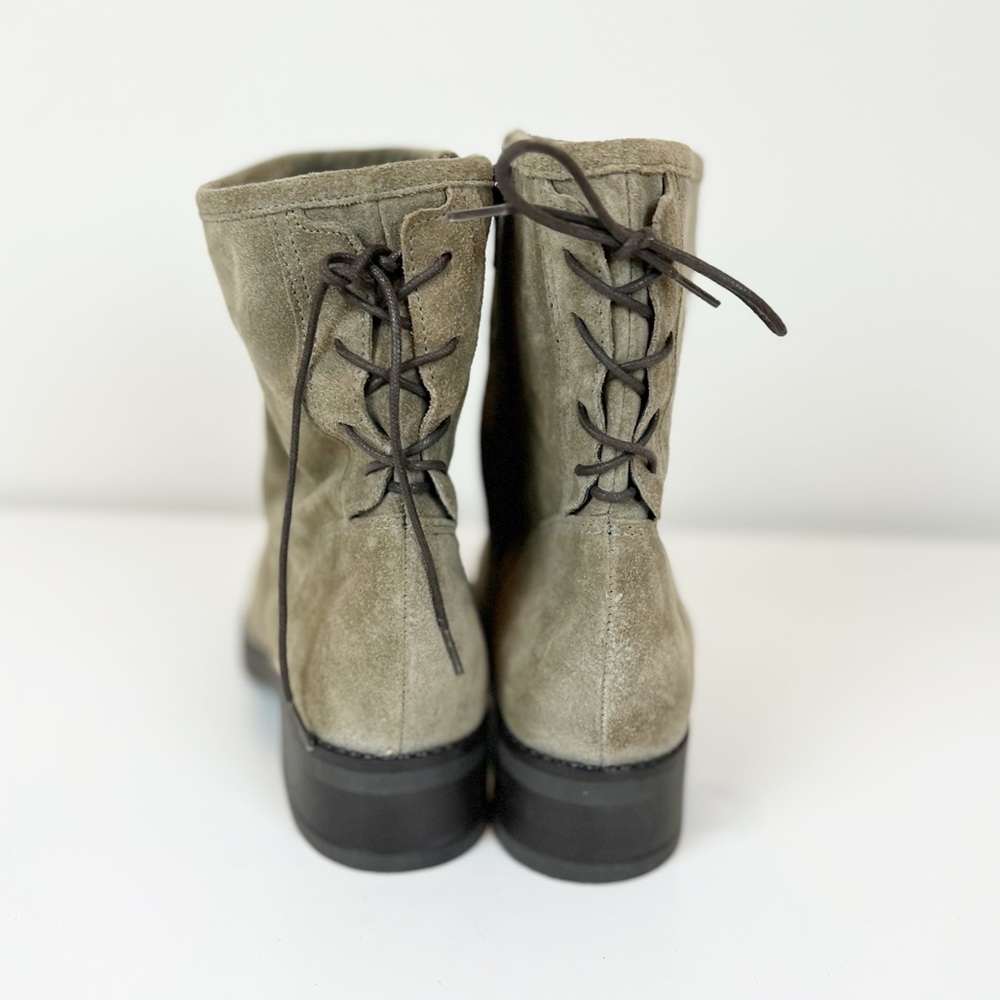 Anna Fidanza Tan Suede Lace-up Boots Size 39/9 - Picture 4 of 9